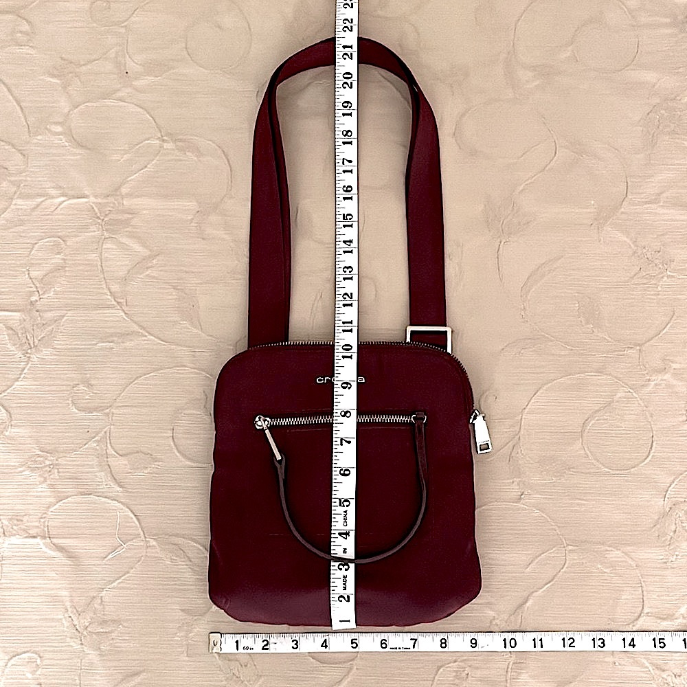 Cromia - Nylon Crossbody Bag - Approx 9 x 10 in - Burgundy